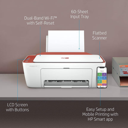 HP DESKJET 2729 AIO PRINTER, COPY, SCAN, WIFI, BLUETOOTH, USB, SIMPLE SETUP WITH HP SMART APP, IDEAL FOR HOME.[Like New]