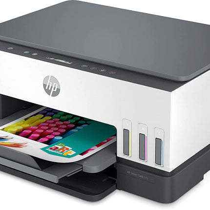 HP SMART TANK 670 ALL-IN-ONE WIRELESS INTEGRATED INK TANK COLOUR PRINTER, SCANNER, COPIER WITH AUTO-DUPLEX, HIGH CAPACITY TANK (8000 BLACK, 6000 COLOUR) WITH AUTOMATIC INK SENSOR GRAY, 48.0X23.9X41CM[Like New]