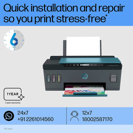 HP INK TANK 516 COLOR PRINTER, SCANNER, &AMP; COPIER WITH HIGH CAPACITY TANK FOR HOME, B&AMP;W PRINTS AT 10 PAISE/PAGE*, COLOR PRINTS AT 20 PAISE/PAGE*, COMPACT, EASY PRINTING