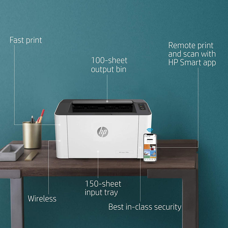 HP LASERJET 108W SINGLE FUNCTION MONOCHROME LASER WI-FI PRINTER FOR HOME/OFFICE, COMPACT DESIGN, PRINTING[Like New]