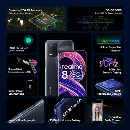 realme 8 5G (Supersonic Black, 64 GB)  (4 GB RAM)