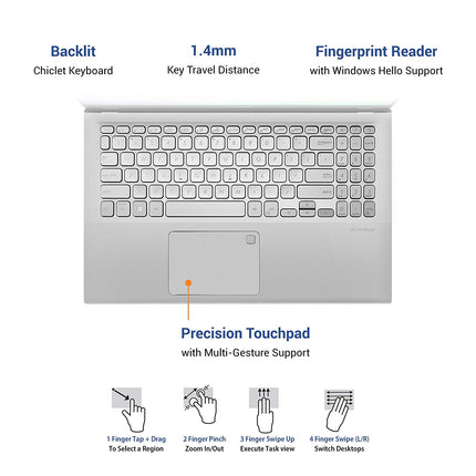 ASUS VIVOBOOK 15 INTEL CORE I5-1035G1 10TH GEN 15.6-INCH FHD THIN AND LIGHT LAPTOP (8GB RAM/1TB HDD + 256GB SSD/WINDOWS 10/MS OFFICE 2019/2GB NVIDIA MX330 GRAPHICS/SILVER/1.75 KG), X512JP-EJ231TS