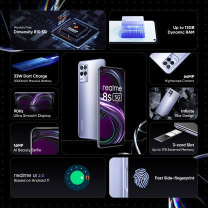 REALME 8S 5G (UNIVERSE PURPLE, 128 GB)  (6 GB RAM)