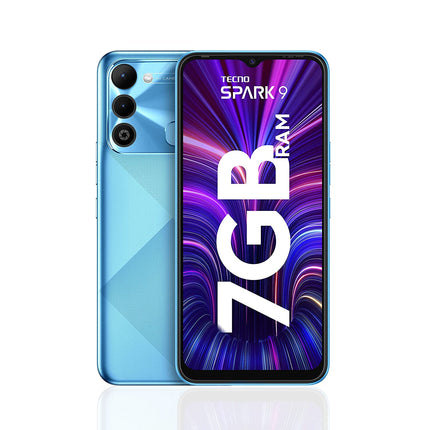 TECNO SPARK 9 (SKY MIRROR, 4GB RAM,64GB STORAGE) 7GB EXPANDABLE RAM HELIO G37 GAMING PROCESSOR