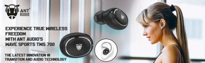 ANT AUDIO WAVE SPORTS TWS 700 TRUE BLUETOOTH HEADSET  (BLACK, TRUE WIRELESS)