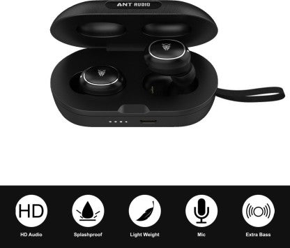 ANT AUDIO WAVE SPORTS TWS 700 TRUE BLUETOOTH HEADSET  (BLACK, TRUE WIRELESS)