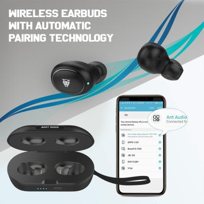ANT AUDIO WAVE SPORTS TWS 700 TRUE BLUETOOTH HEADSET  (BLACK, TRUE WIRELESS)