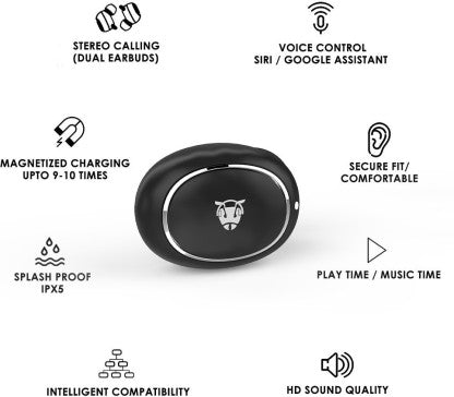 ANT AUDIO WAVE SPORTS TWS 700 TRUE BLUETOOTH HEADSET  (BLACK, TRUE WIRELESS)