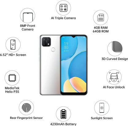 OPPO A15S (Rainbow Silver, 64 GB)  (4 GB RAM)