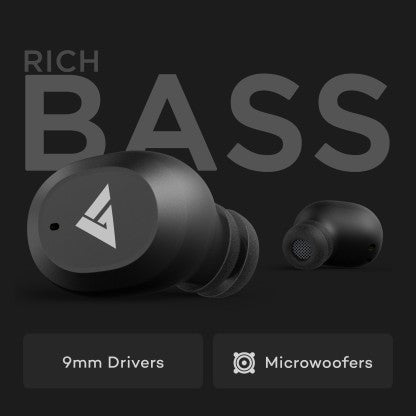 BOULT AUDIO AIRBASS COMBUDS BLUETOOTH HEADSET  (BLACK, TRUE WIRELESS)