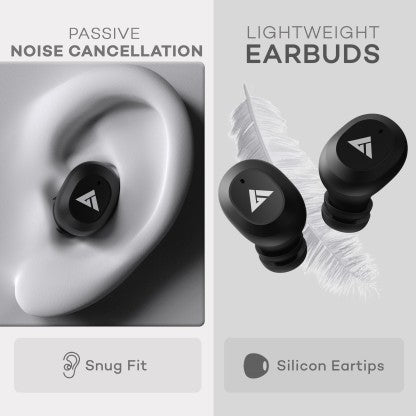 BOULT AUDIO AIRBASS COMBUDS BLUETOOTH HEADSET  (BLACK, TRUE WIRELESS)