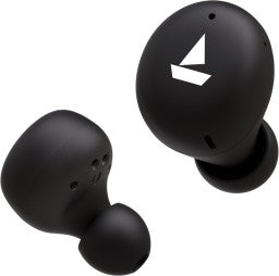 BOAT AIRDOPES 381 WITH UPTO 20 HOURS PLAYBACK AND ASAP CHARGE BLUETOOTH HEADSET  (BLACK, IN THE EAR)