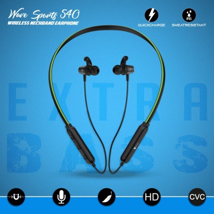 ANT AUDIO WAVE SPORTS 540 BLUETOOTH HEADSET  (NEON GREEN, IN THE EAR)