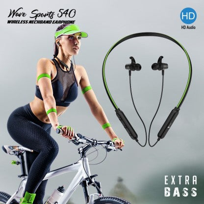 ANT AUDIO WAVE SPORTS 540 BLUETOOTH HEADSET  (NEON GREEN, IN THE EAR)