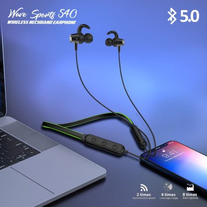 ANT AUDIO WAVE SPORTS 540 BLUETOOTH HEADSET  (NEON GREEN, IN THE EAR)