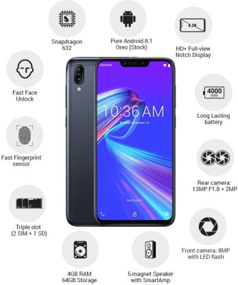 ASUS ZENFONE MAX M2 (BLACK, 64 GB)  (4 GB RAM)