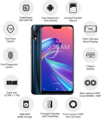 ASUS ZENFONE MAX PRO M2 (BLUE, 64 GB)  (4 GB RAM)