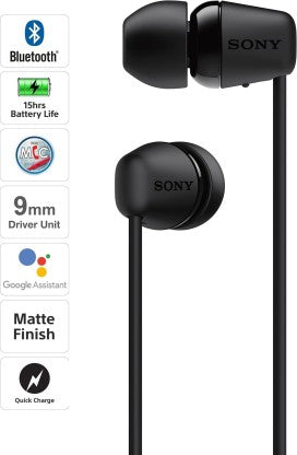 SONY WI-C200 BLUETOOTH HEADSET  (BLACK, IN THE EAR)
