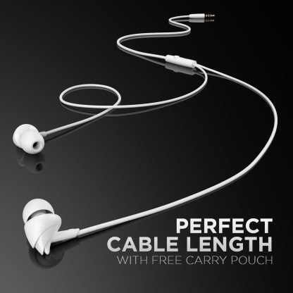 BOAT BASSHEADS 100 WIRED HEADSET  (WHITE, IN THE EAR)