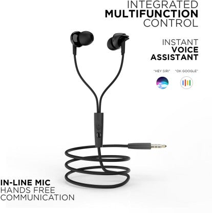 BOAT BASSHEADS 100 WIRED HEADSET  (BLACK, IN THE EAR)