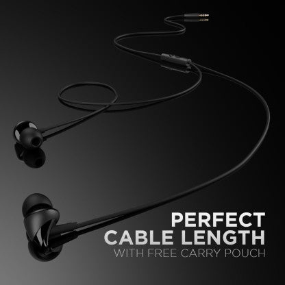 BOAT BASSHEADS 100 WIRED HEADSET  (BLACK, IN THE EAR)