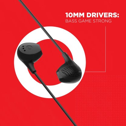 BOAT BASSHEADS 104 WIRED HEADSET  (BLACK, IN THE EAR)