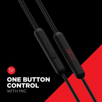 BOAT BASSHEADS 104 WIRED HEADSET  (BLACK, IN THE EAR)