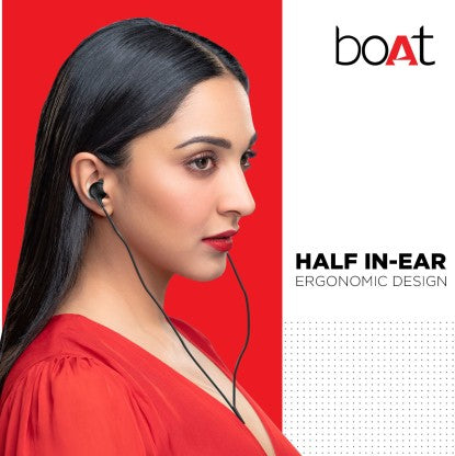 BOAT BASSHEADS 104 WIRED HEADSET  (BLACK, IN THE EAR)