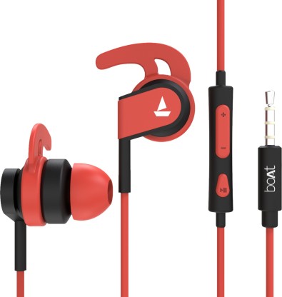 BOAT BASSHEADS 242 WIRED HEADSET  (RED, IN THE EAR)