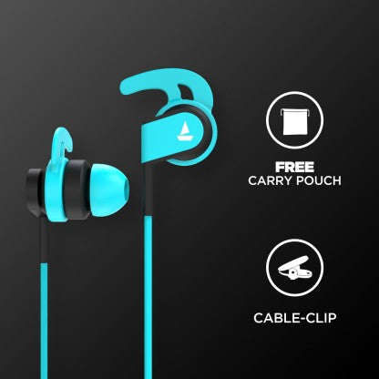 BOAT BASSHEADS 242 WIRED HEADSET  (BLUE, IN THE EAR)