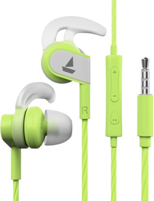 BOAT BASSHEADS 242 WIRED HEADSET  (SPIRIT LIME, IN THE EAR)
