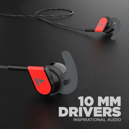 BOAT BASSHEADS 242 WIRED HEADSET  (ACTIVE BLACK, IN THE EAR)