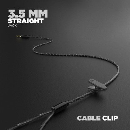BOAT BASSHEADS 242 WIRED HEADSET  (ACTIVE BLACK, IN THE EAR)