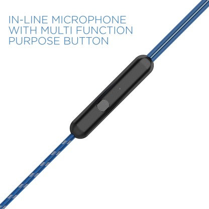 BOAT BASSHEADS 182 WIRED HEADSET  (JAZZY BLUE, IN THE EAR)