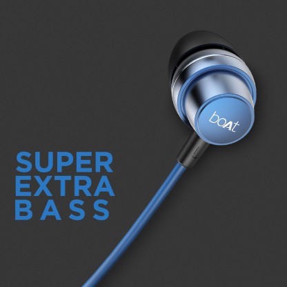 BOAT BASSHEADS 182 WIRED HEADSET  (JAZZY BLUE, IN THE EAR)