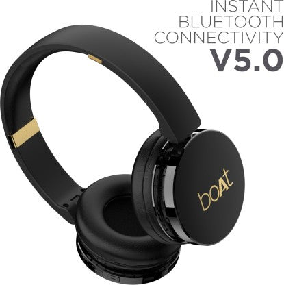 BOAT ROCKERZ 370 BLUETOOTH HEADSET  (BUOYANT BLACK, ON THE EAR)