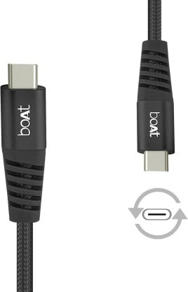 BOAT USB TYPE C CABLE 2.4 A 1.5 M PARA-ARMOUR TYPE-C CABLE-1.5 METER  (COMPATIBLE WITH MOBILE PHONES, BLACK, ONE CABLE)