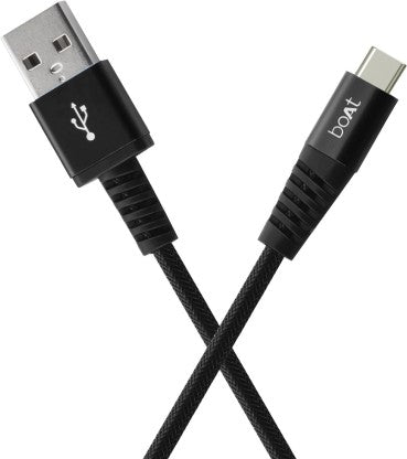 BOAT USB TYPE C CABLE 2.4 A 1.5 M PARA-ARMOUR TYPE-C CABLE-1.5 METER  (COMPATIBLE WITH MOBILE PHONES, BLACK, ONE CABLE)