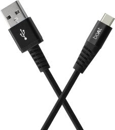 BOAT USB TYPE C CABLE 2.4 A 1.5 M PARA-ARMOUR TYPE-C CABLE-1.5 METER  (COMPATIBLE WITH MOBILE PHONES, BLACK, ONE CABLE)