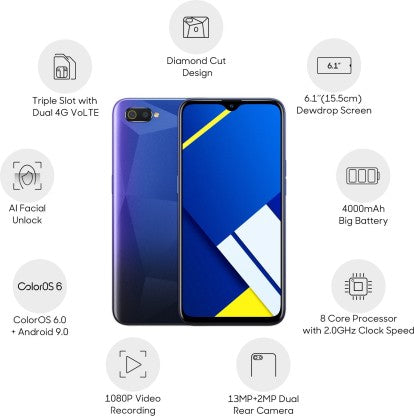 realme C2 (Diamond Sapphire, 32 GB)  (3 GB RAM)