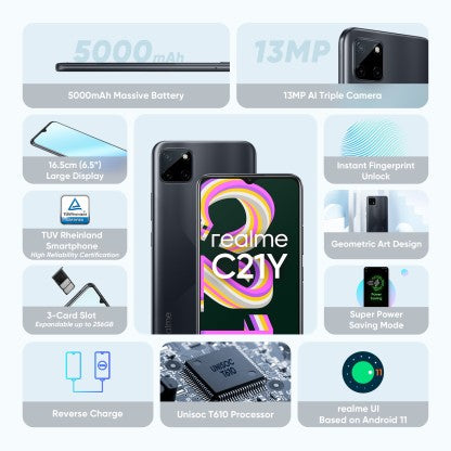 REALME C21Y (CROSS BLACK, 32 GB)  (3 GB RAM)