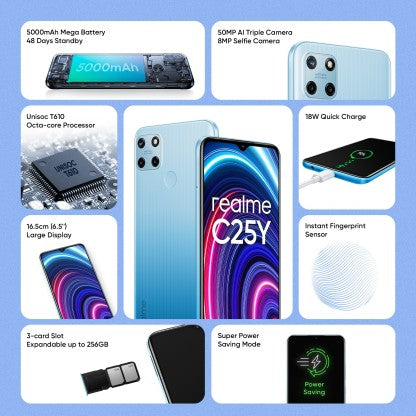realme C25Y (Glacier Blue, 128 GB)  (4 GB RAM)