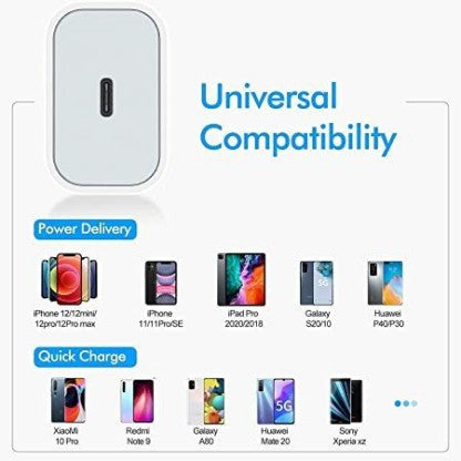 APPLE 20W ,USB-C POWER CHARGING ADAPTER FOR IPHONE, IPAD &AMP; AIRPODS  (WHITE)