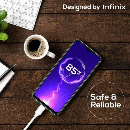 INFINIX 10W QUICK CHARGER COMBO FOR INFINX DEVICES (MICROUSB - CABLE INCLUDED)  (WHITE, CABLE INCLUDED)