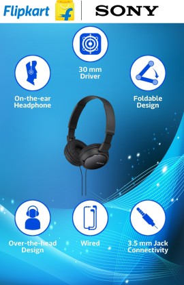 SONY ZX110 WIRED WITHOUT MIC HEADSET  (BLACK, ON THE EAR)