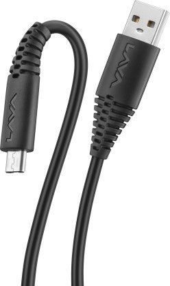 LAVA MICRO USB CABLE 2.4 A 1 M D2 PRO  (COMPATIBLE WITH MOBILE, BLACK, ONE CABLE)