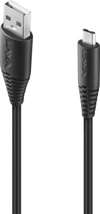 LAVA MICRO USB CABLE 2.4 A 1 M D2 PRO  (COMPATIBLE WITH MOBILE, BLACK, ONE CABLE)