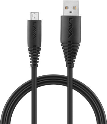 LAVA MICRO USB CABLE 2.4 A 1 M D2 PRO  (COMPATIBLE WITH MOBILE, BLACK, ONE CABLE)