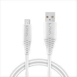 LAVA MICRO USB CABLE 2.4 A 1 M D2 PRO  (COMPATIBLE WITH MOBILE, WHITE, ONE CABLE)