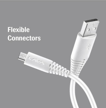 LAVA MICRO USB CABLE 2.4 A 1 M D2 PRO  (COMPATIBLE WITH MOBILE, WHITE, ONE CABLE)